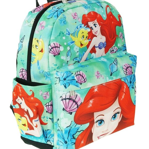 Disney Princess Ariel The Little Mermaid Nylon Adjustable Straps Mini Backpack - Picture 2 of 2